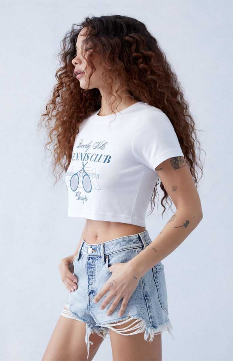 Pantalones PacSun Eco Light Indigo Ripped High Waisted Denim Festival Mujer Indigo | XMJRC3072