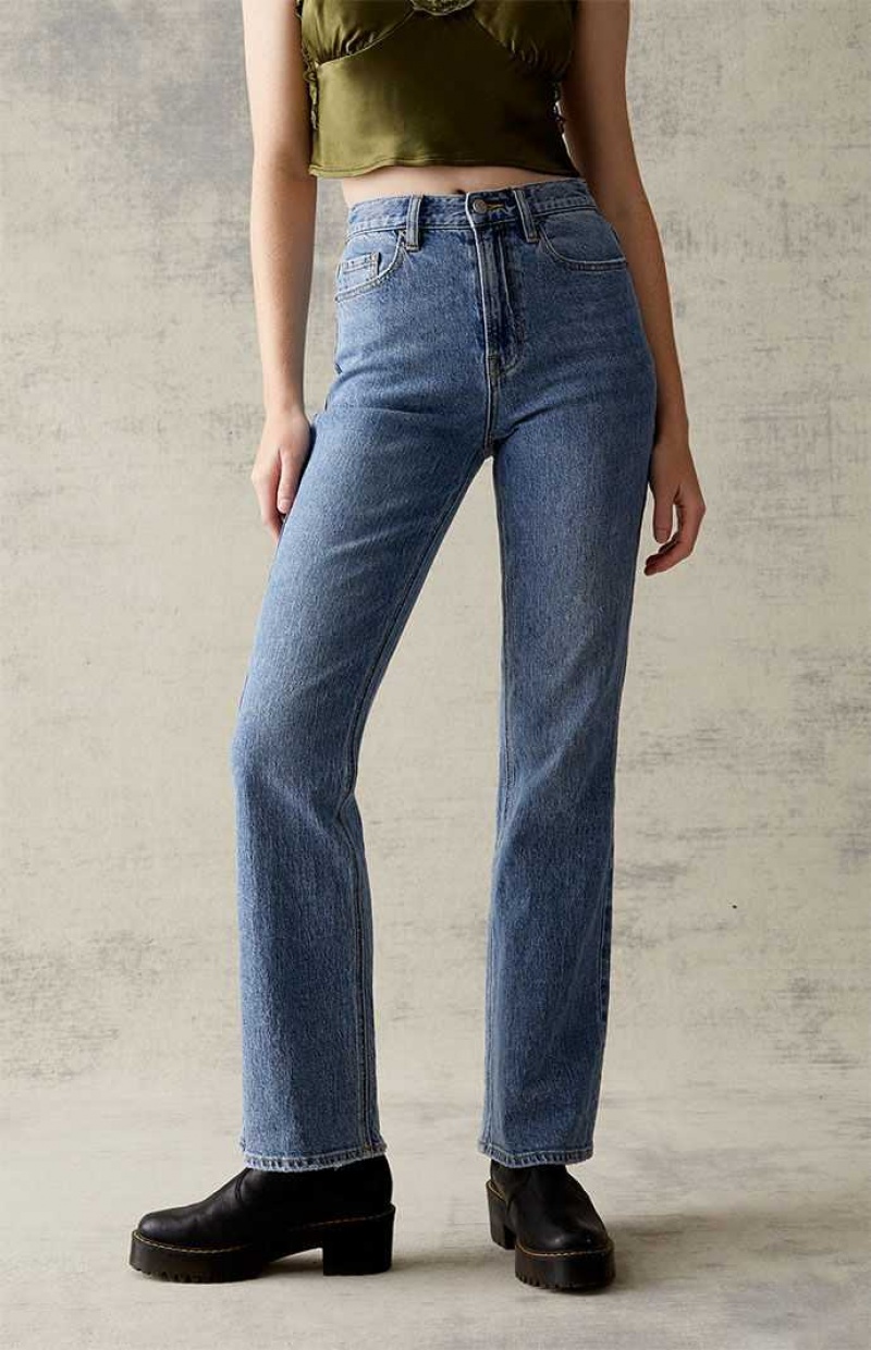 Pantalones PacSun Eco Medium Blue Stretch High Waisted Bootcut Mujer Indigo | IDQKS7923