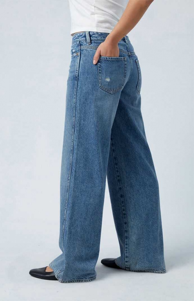 Pantalones PacSun Eco Medium Indigo Low Rise gy Mujer Indigo | LTJDQ7985