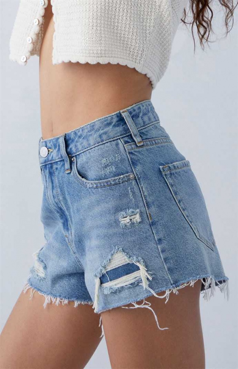 Pantalones PacSun Eco Medium Indigo Ripped High Waisted Denim Festival Mujer Indigo | YSMHU4531