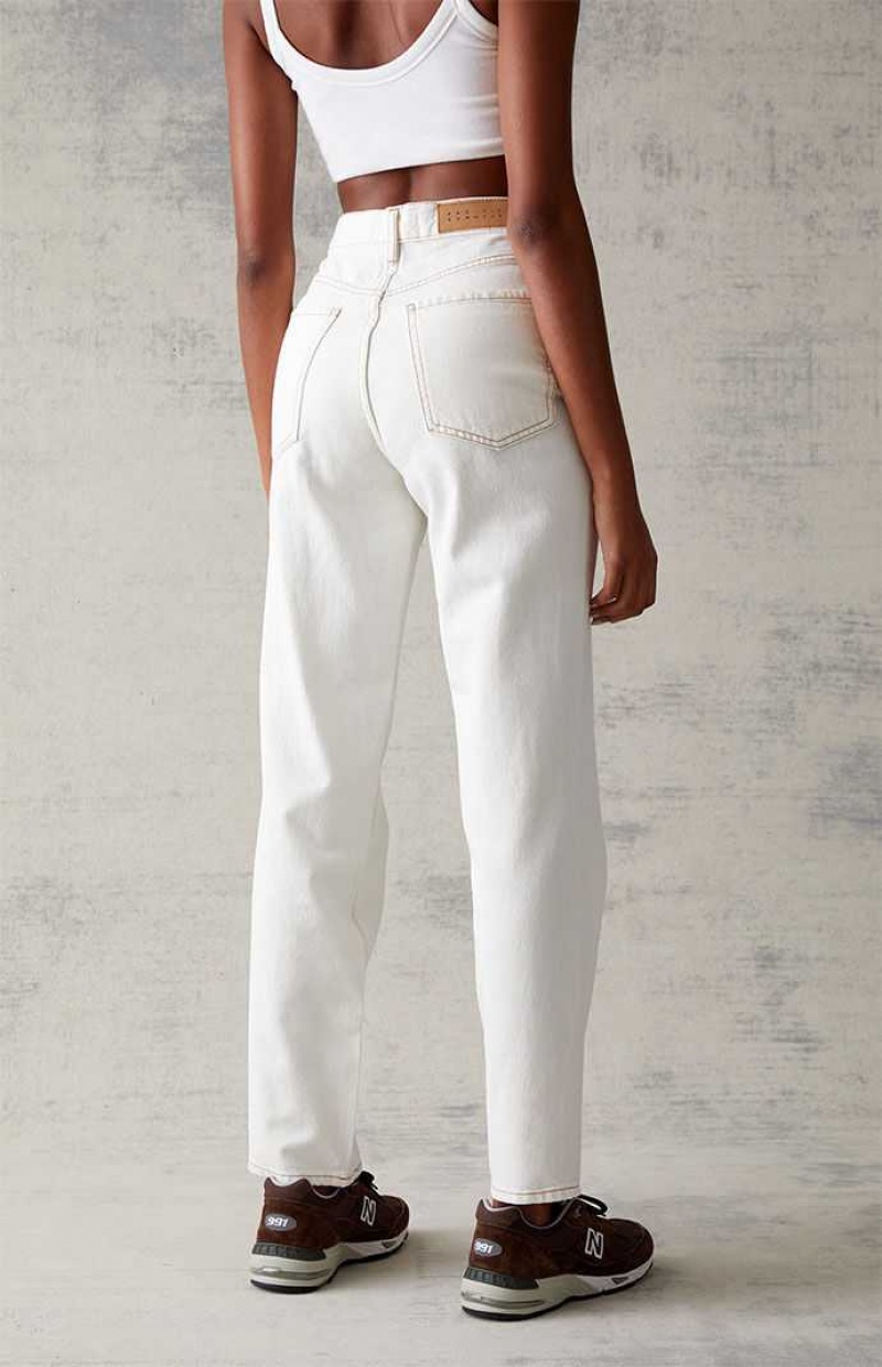 Pantalones PacSun Eco Off White Dad Mujer Blancas | WVGMA9581