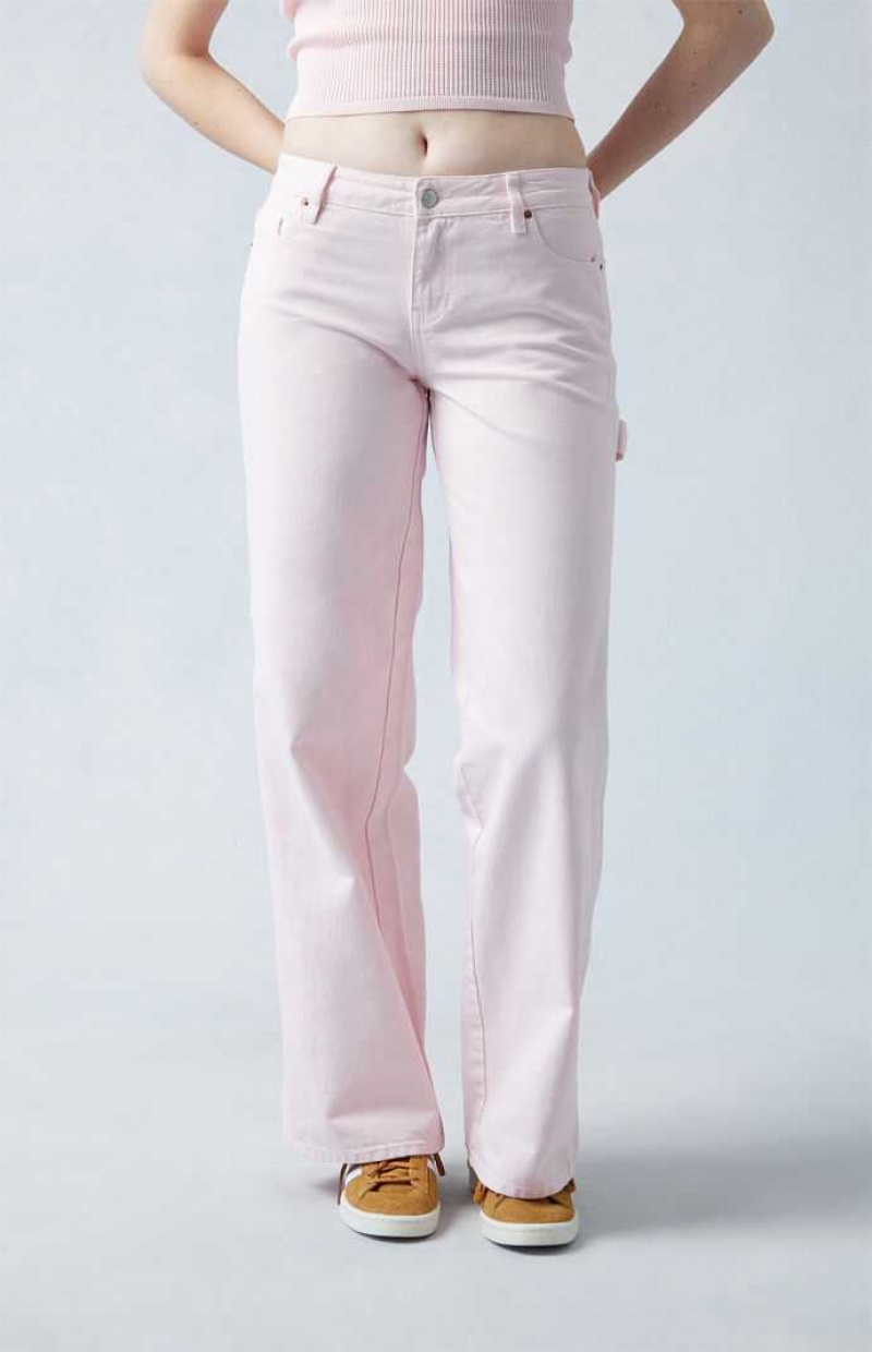 Pantalones PacSun Eco Pink Carpenter Low Rise gy Mujer Indigo | OBQUZ2968