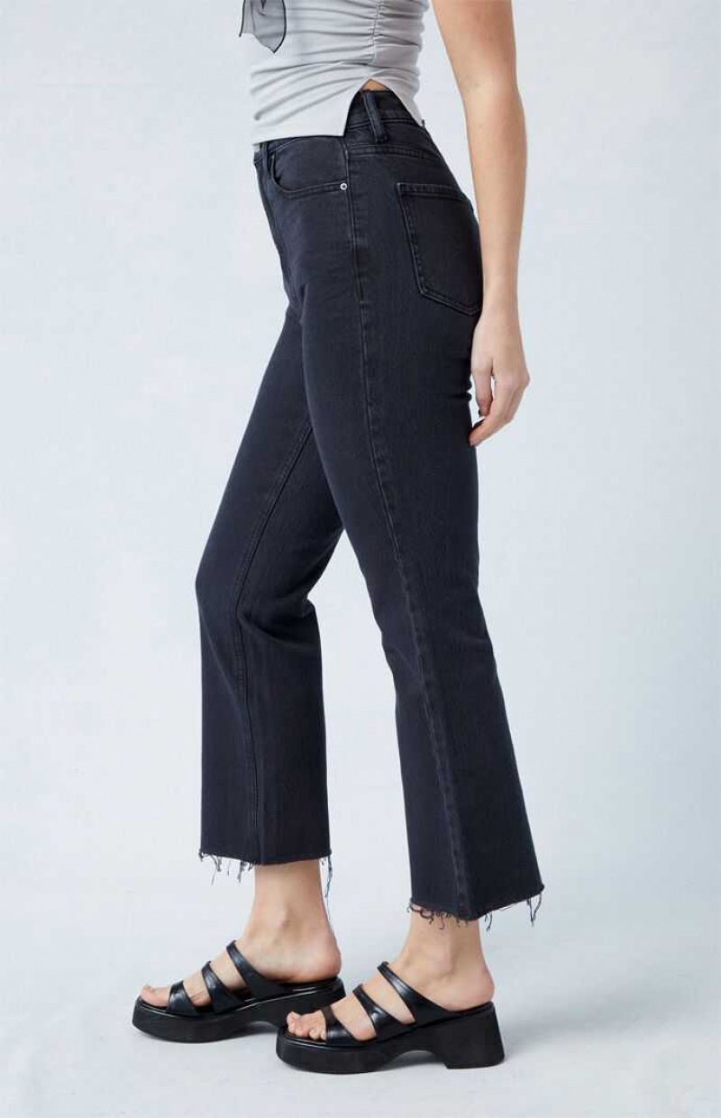 Pantalones PacSun Eco Stretch Black High Waisted Cropped Bootcut Mujer Negras | KESBJ9468