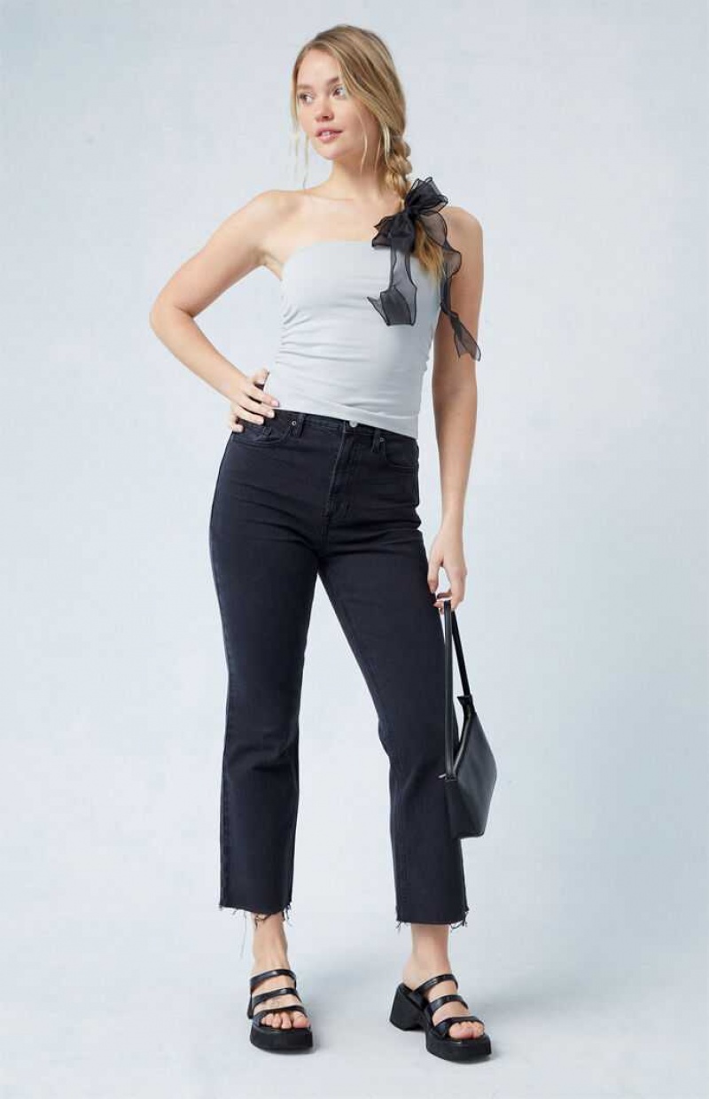 Pantalones PacSun Eco Stretch Black High Waisted Cropped Bootcut Mujer Negras | KESBJ9468