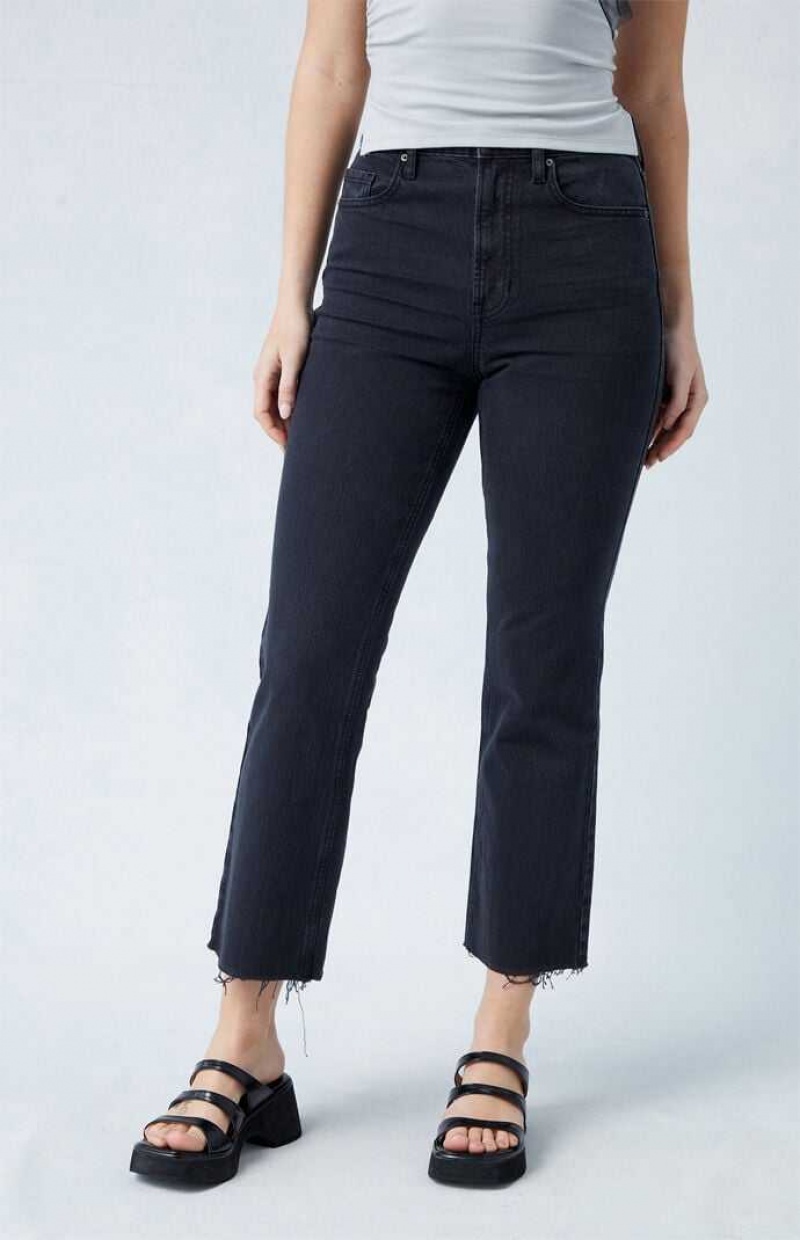 Pantalones PacSun Eco Stretch Black High Waisted Cropped Bootcut Mujer Negras | KESBJ9468