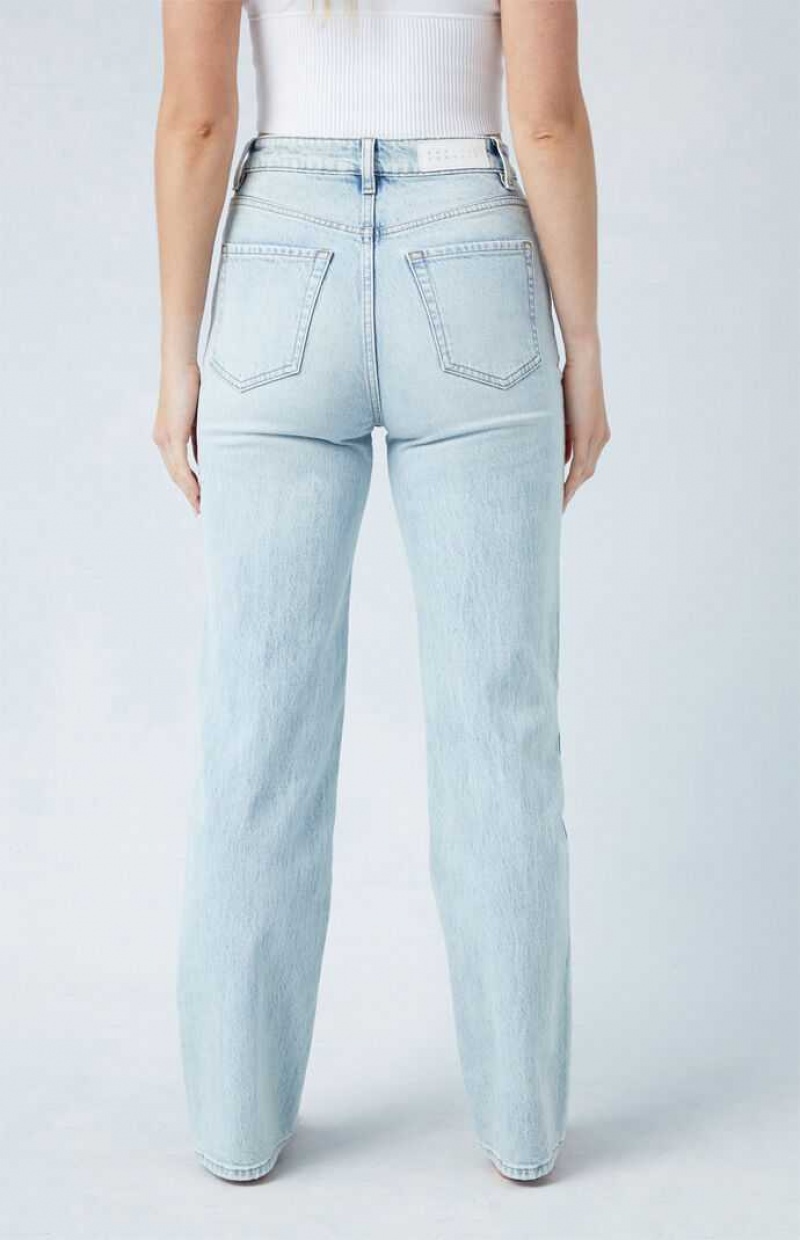 Pantalones PacSun Eco Stretch Light Blue '90s Boyfriend Mujer Indigo | RGDUL5480