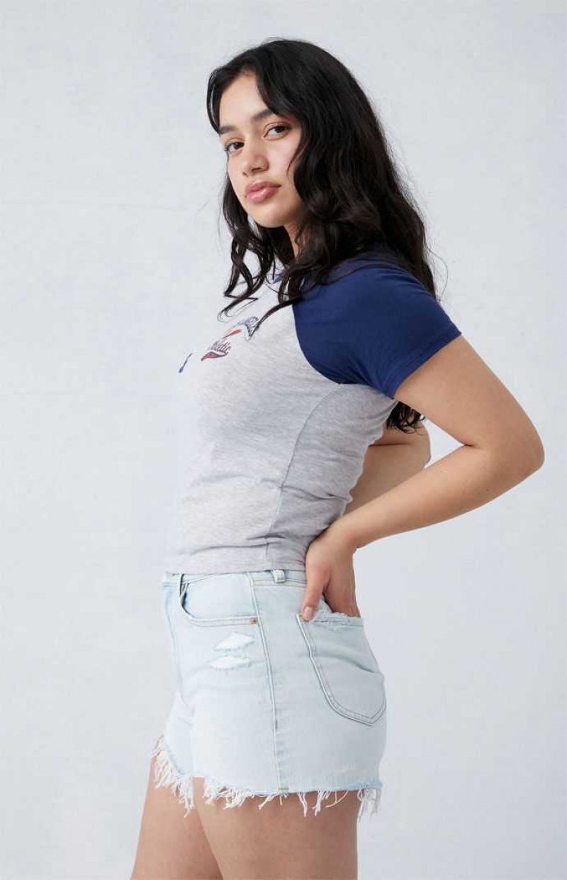 Pantalones PacSun Eco Stretch Light Indigo Ripped Curve High Waisted Denim Festival Mujer Indigo Claro | CDYGE4126