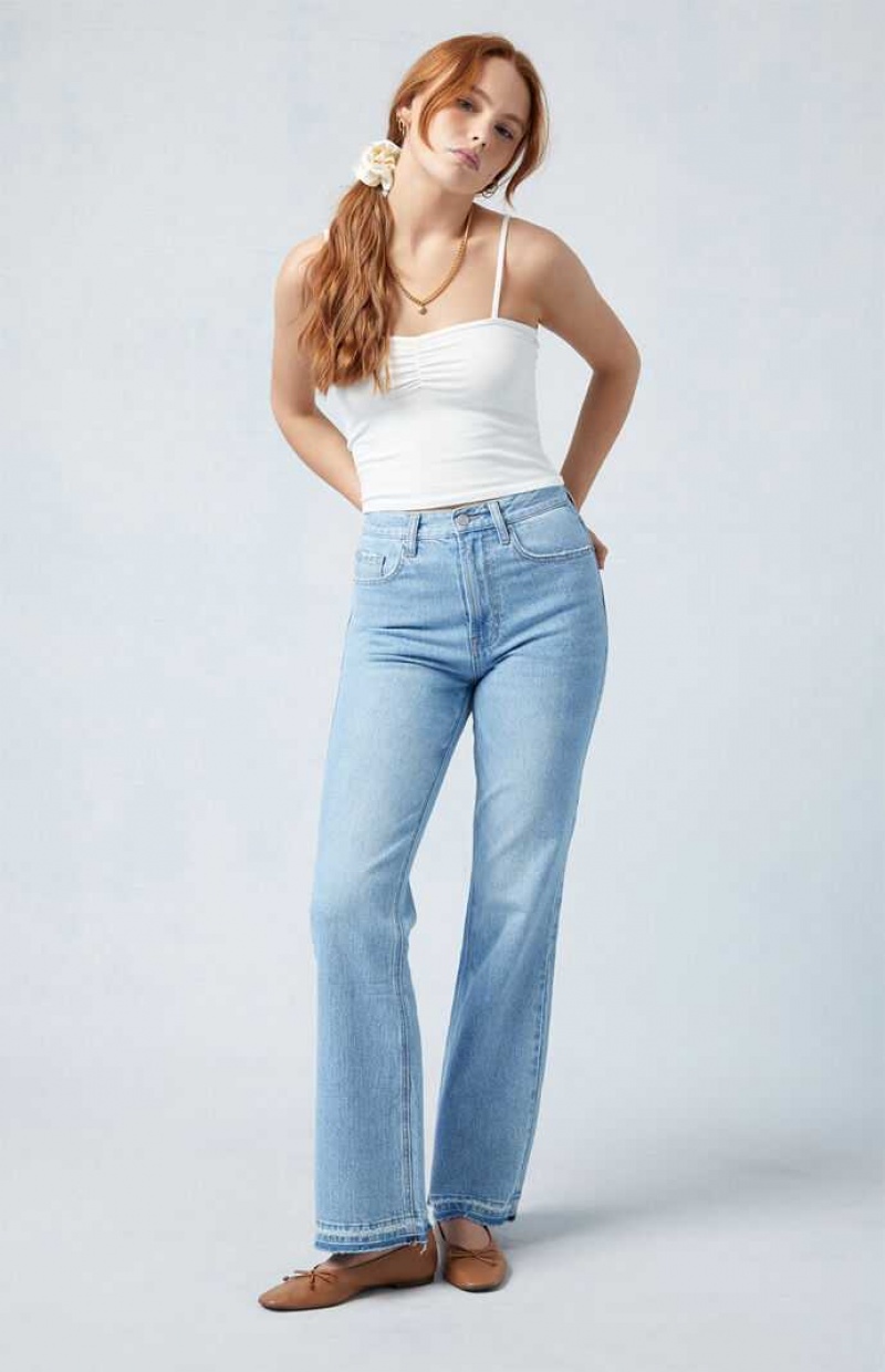 Pantalones PacSun Eco Stretch Light Indigo High Waisted Bootcut Mujer Indigo | VUDJE1830