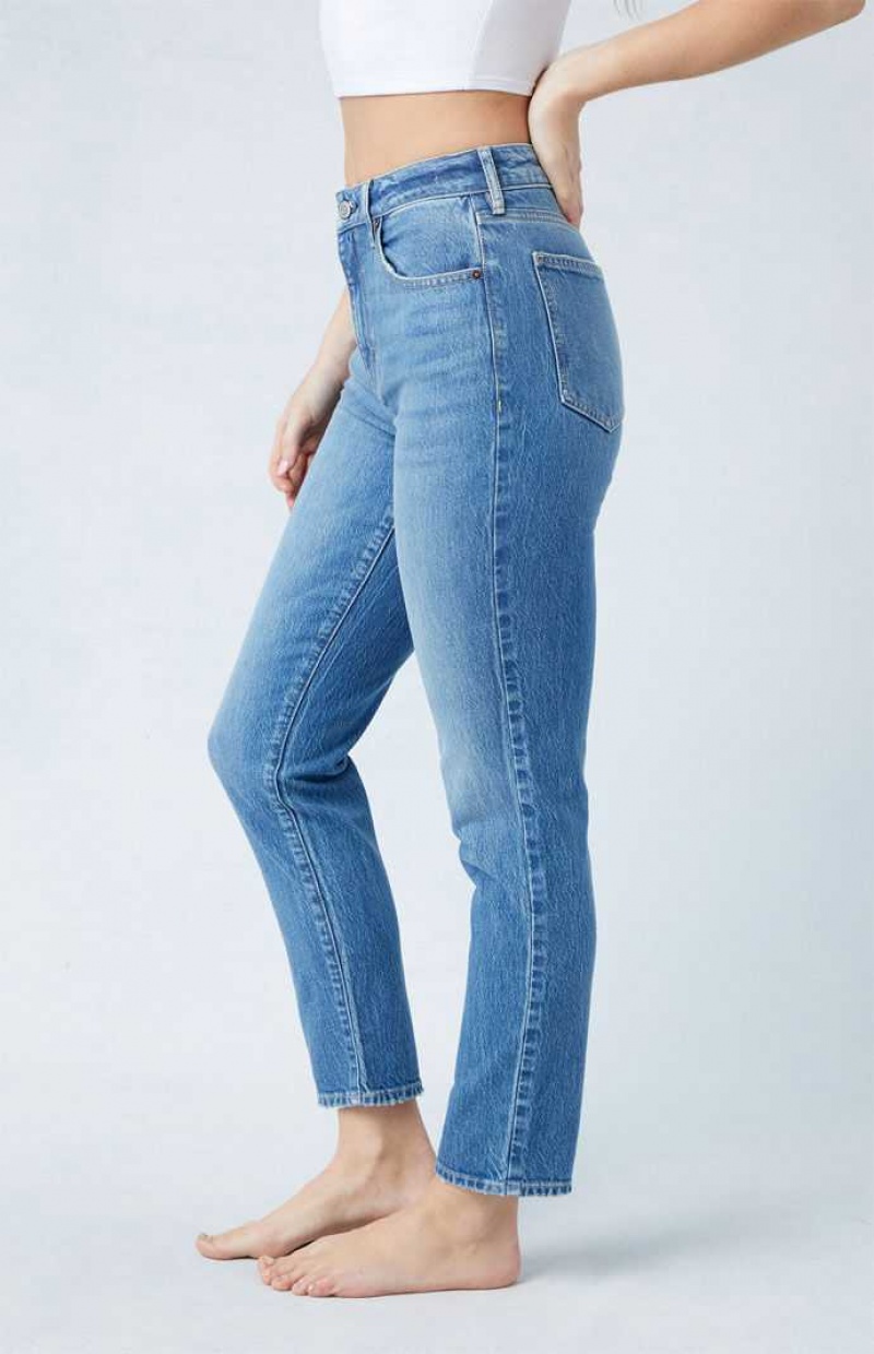 Pantalones PacSun Eco Stretch Medium Indigo Mom Mujer Indigo | WIYGR4215