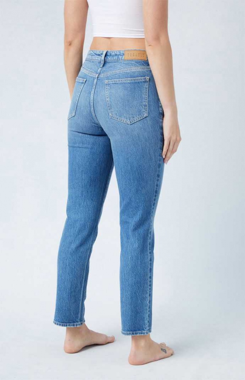 Pantalones PacSun Eco Stretch Medium Indigo Mom Mujer Indigo | WIYGR4215