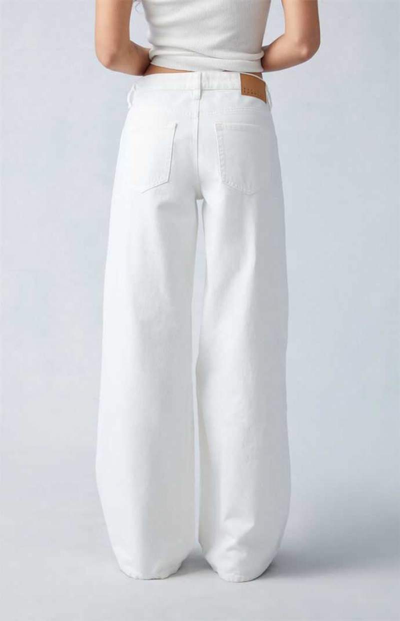 Pantalones PacSun Eco White Ripped Low Rise gy Mujer Blancas | MHDYS2073