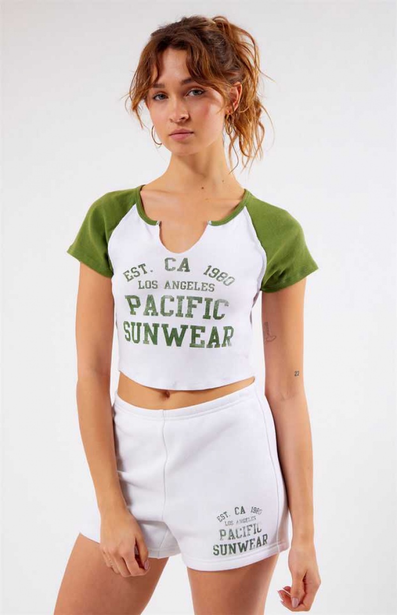 Pantalones PacSun Est. CA 1980 Pacific Sunwear Slim Sweat Mujer Blancas | VLUJY3965