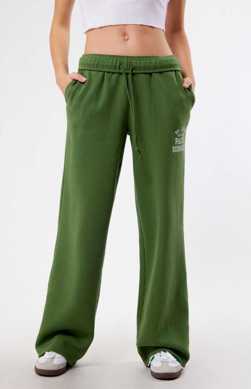 Pantalones PacSun Est. CA 1980 Pacific Sunwear Anchos Leg Mujer Verde | GQBSO0275