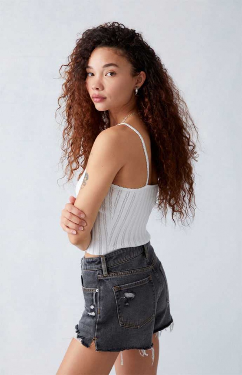 Pantalones PacSun Faded Black Ripped High Waisted Denim Festival Mujer Negras Azules | YVGSL0853