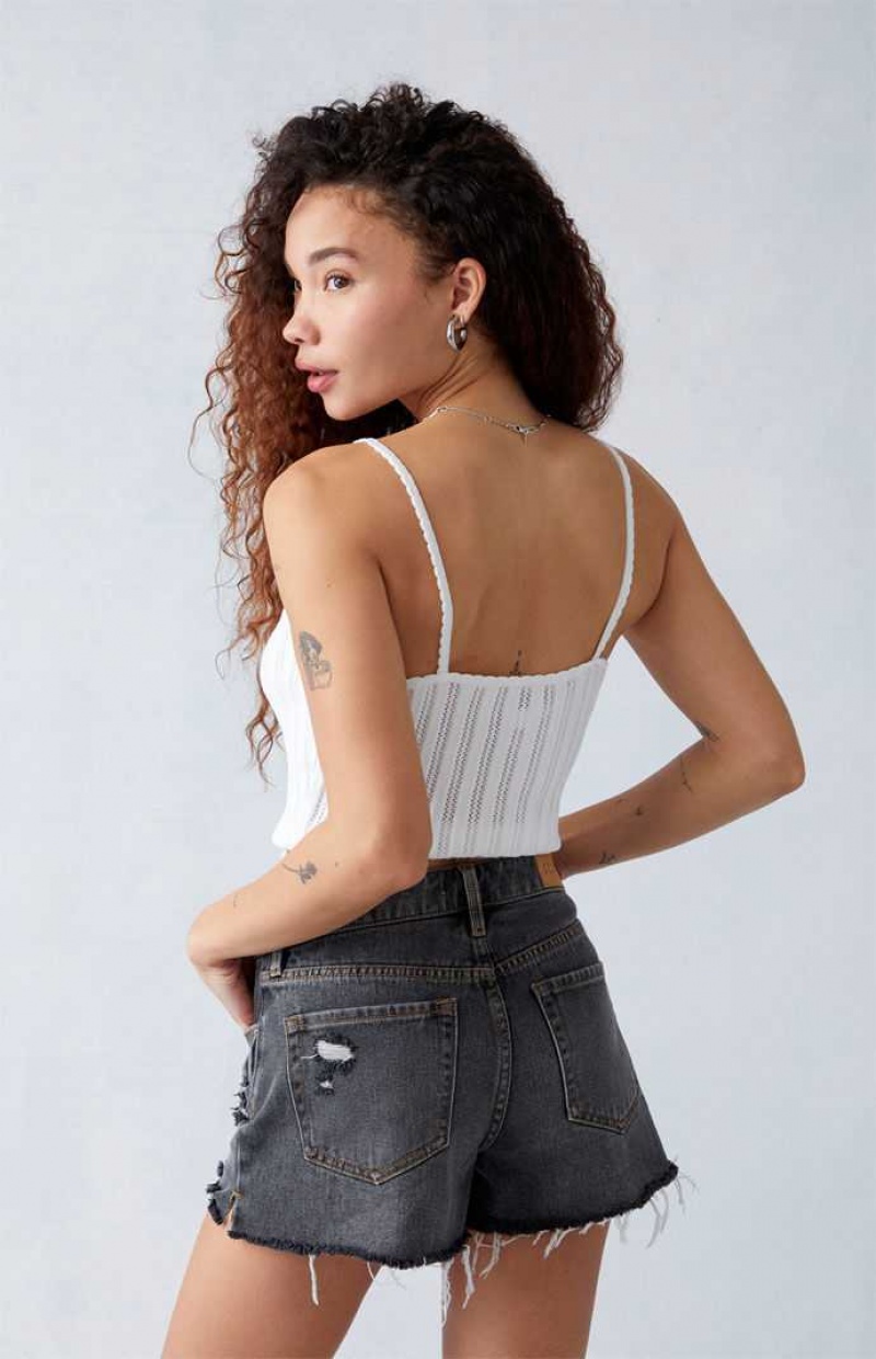 Pantalones PacSun Faded Black Ripped High Waisted Denim Festival Mujer Negras Azules | YVGSL0853