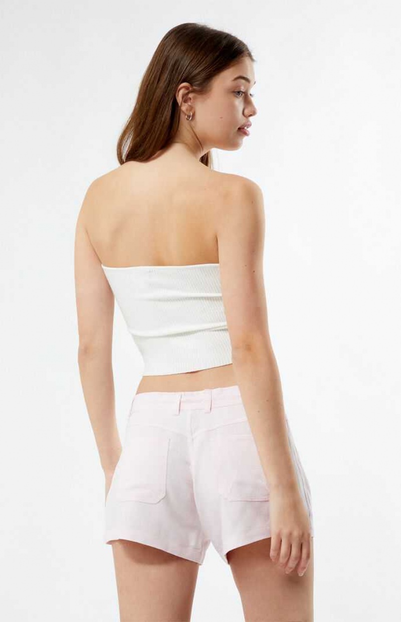 Pantalones PacSun Fixed Cintura Linen Mujer Rosas Claro | YRIEL5671