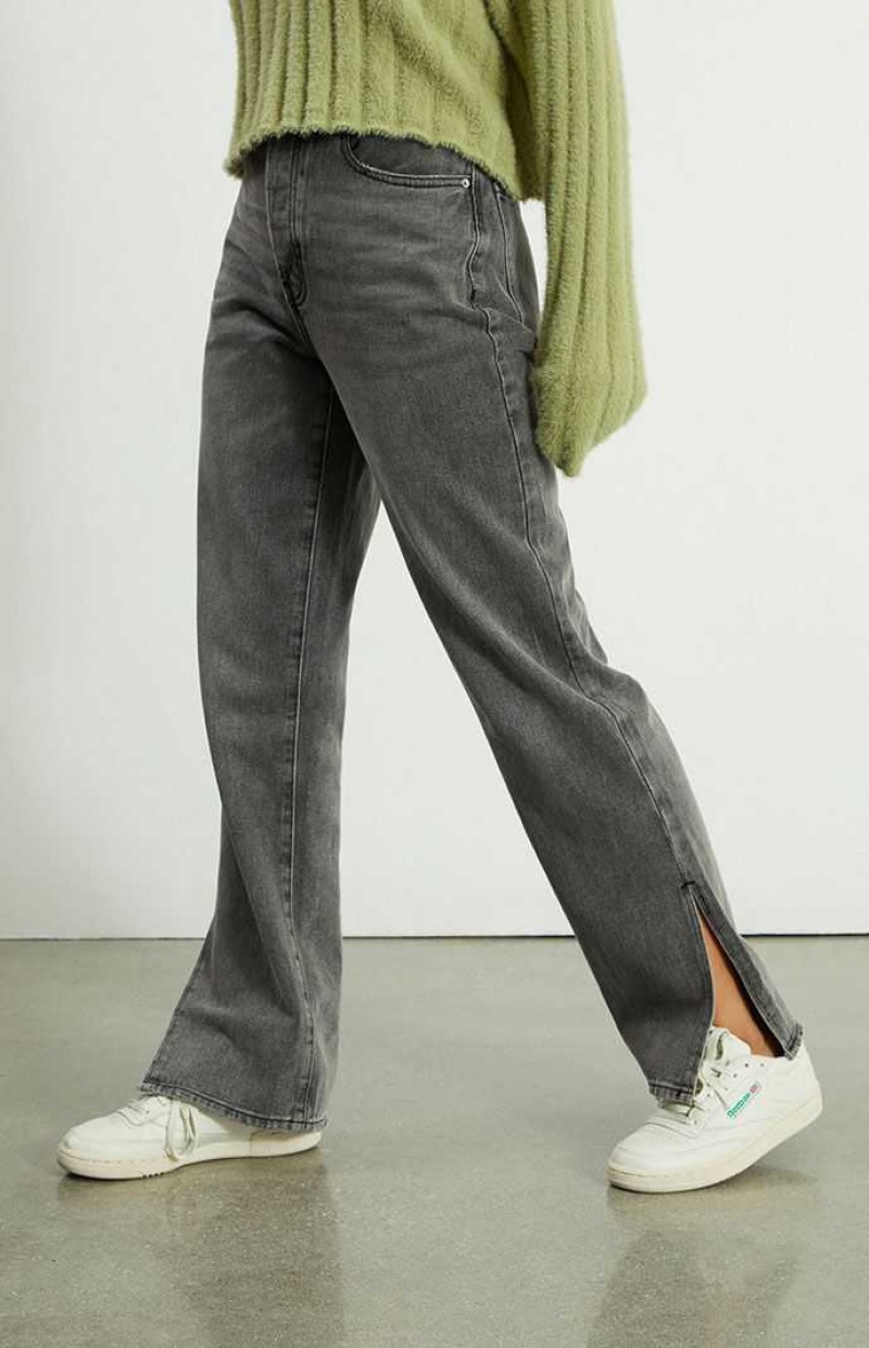 Pantalones PacSun Gray Slit Dad Mujer Negras | KPYTW6482