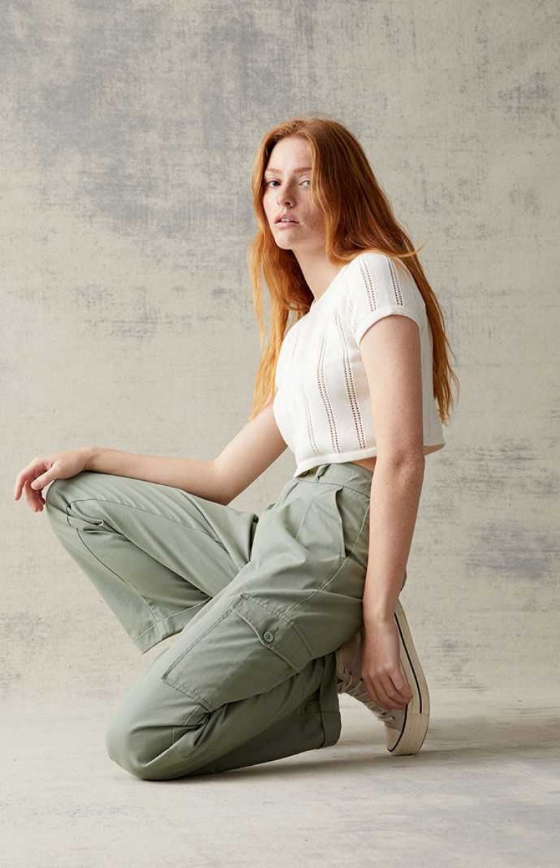 Pantalones PacSun Green Cargo Mujer Verde | YURCW1847