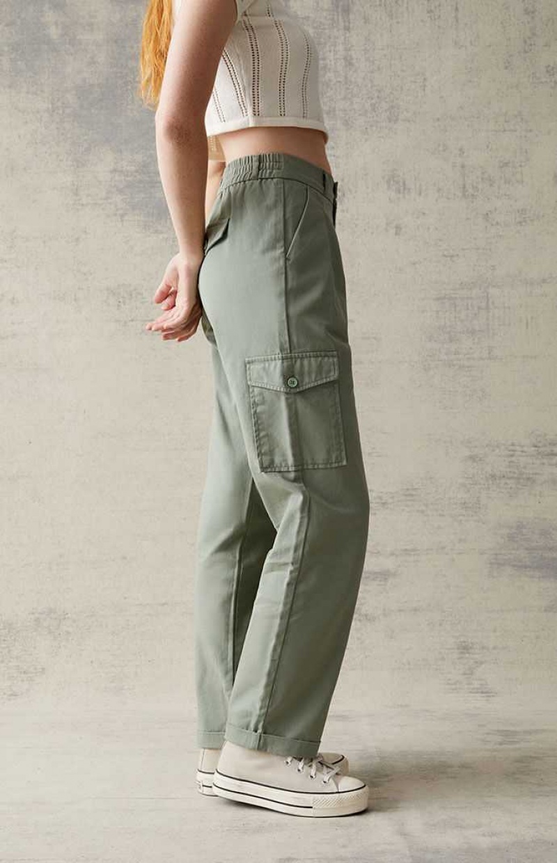 Pantalones PacSun Green Cargo Mujer Verde | YURCW1847