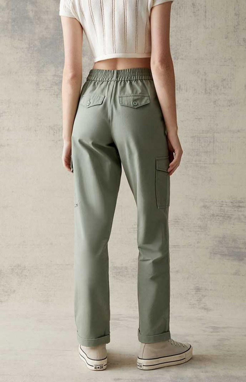 Pantalones PacSun Green Cargo Mujer Verde | YURCW1847