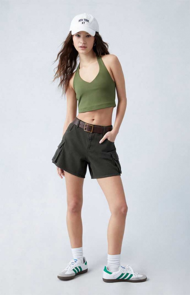 Pantalones PacSun Green Mid Rise Cargo Mujer FOREST GRN | CEUSZ9310