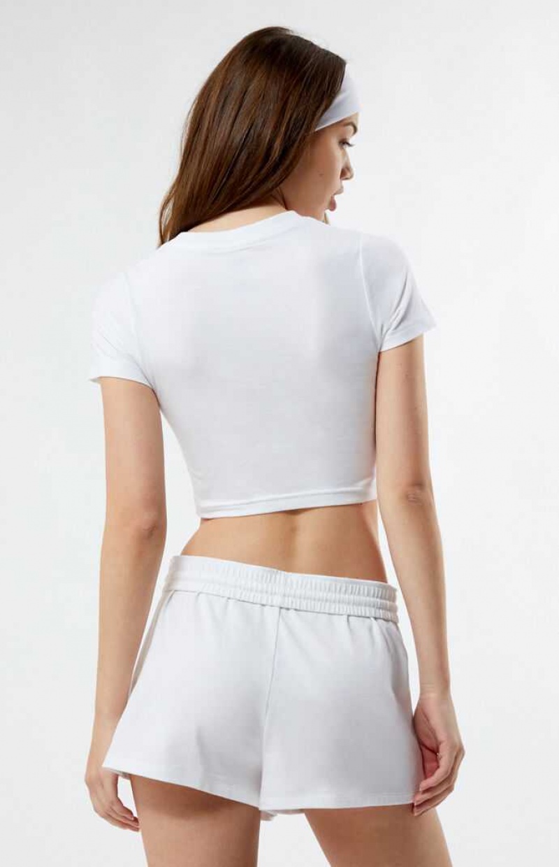 Pantalones PacSun Ibiza Island Fold-Over Mini Sweat Mujer Blancas | ZQVKC4967