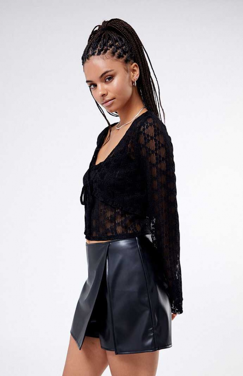 Pantalones PacSun Kendall & Kylie Faux Cuero Mini Skirt Mujer Negras | IQGFC9801