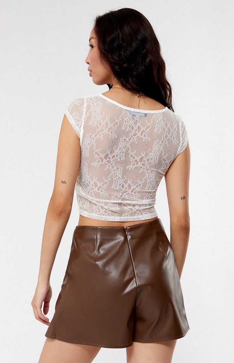 Pantalones PacSun Kendall & Kylie Faux Cuero Mini Skirt Mujer Marrones | DLWZP8742