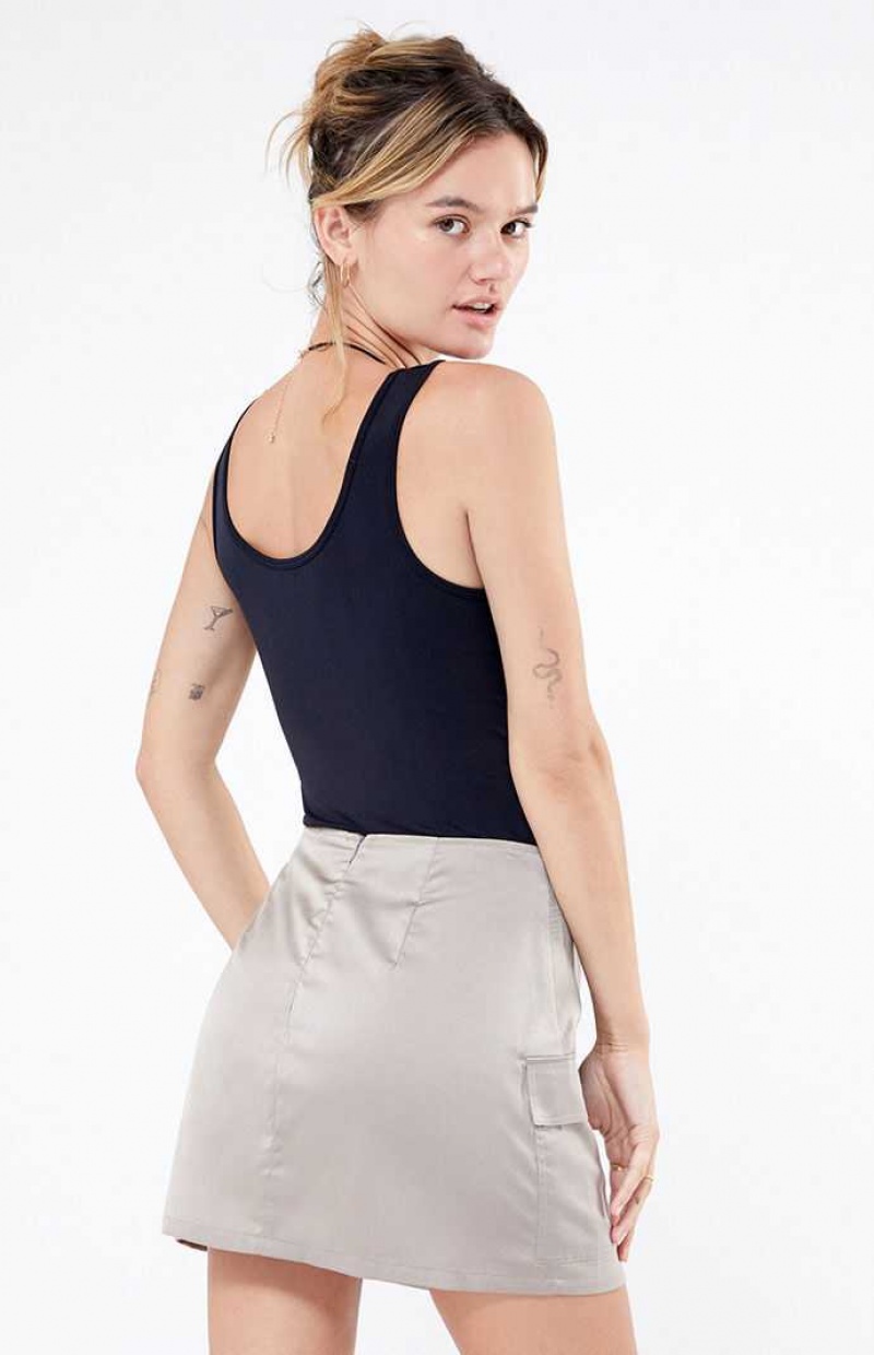 Pantalones PacSun Kendall & Kylie Satin Cargo Mini Skirt Mujer Gris | CVIYL9023