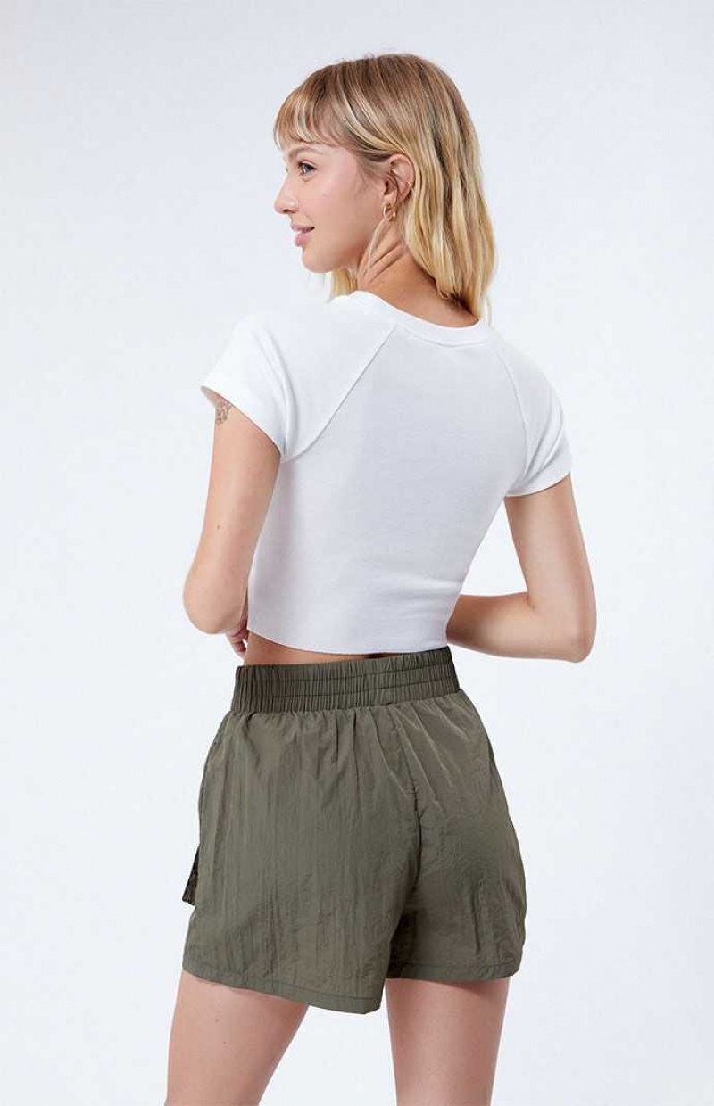 Pantalones PacSun LA Hearts Cargo Elastic Cintura Mujer Verde Oliva | BAVYK5963