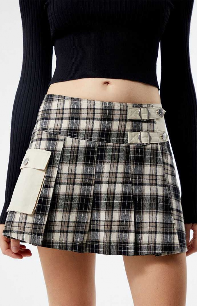 Pantalones PacSun LA Hearts Cargo Plaid Mini Skirt Mujer PLAID | BVRPN3928