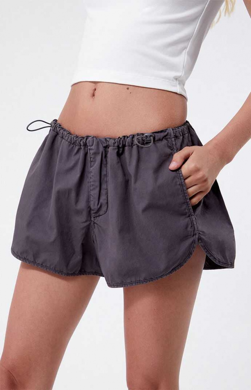 Pantalones PacSun LA Hearts Elastic Cintura Bungee Mujer Negras | GTQOV7094