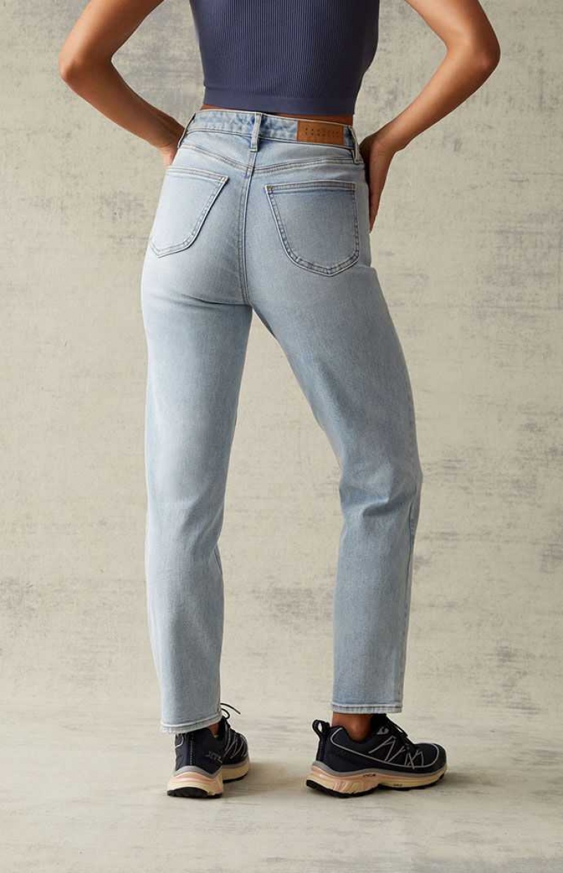 Pantalones PacSun Light Blue Curve Directo Leg Mujer Indigo Claro | GTUOR8364