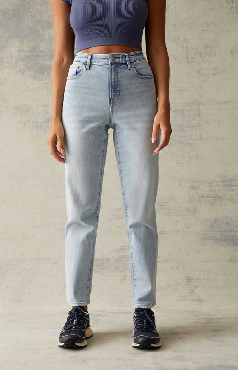 Pantalones PacSun Light Blue Curve Directo Leg Mujer Indigo Claro | GTUOR8364