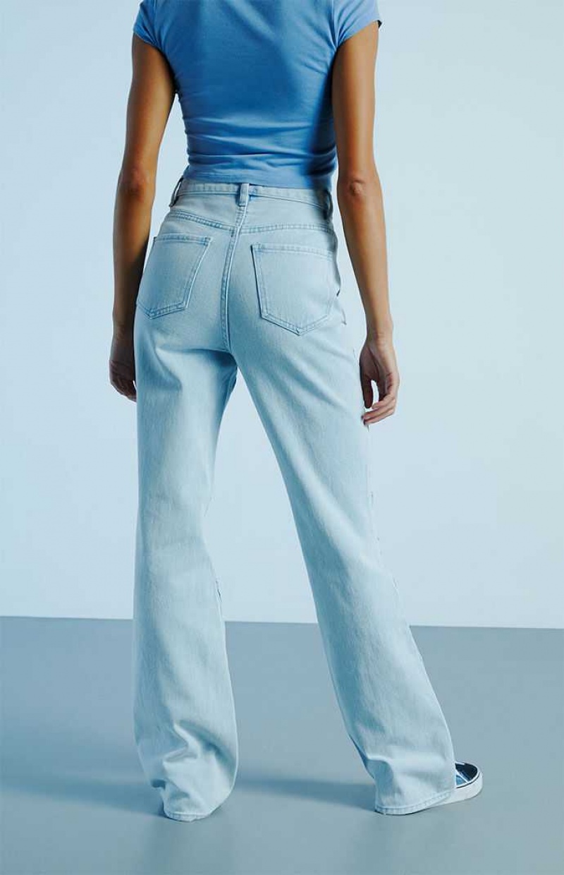 Pantalones PacSun Light Blue Pintuck High Waisted Bootcut Mujer Indigo | FTYUC6945