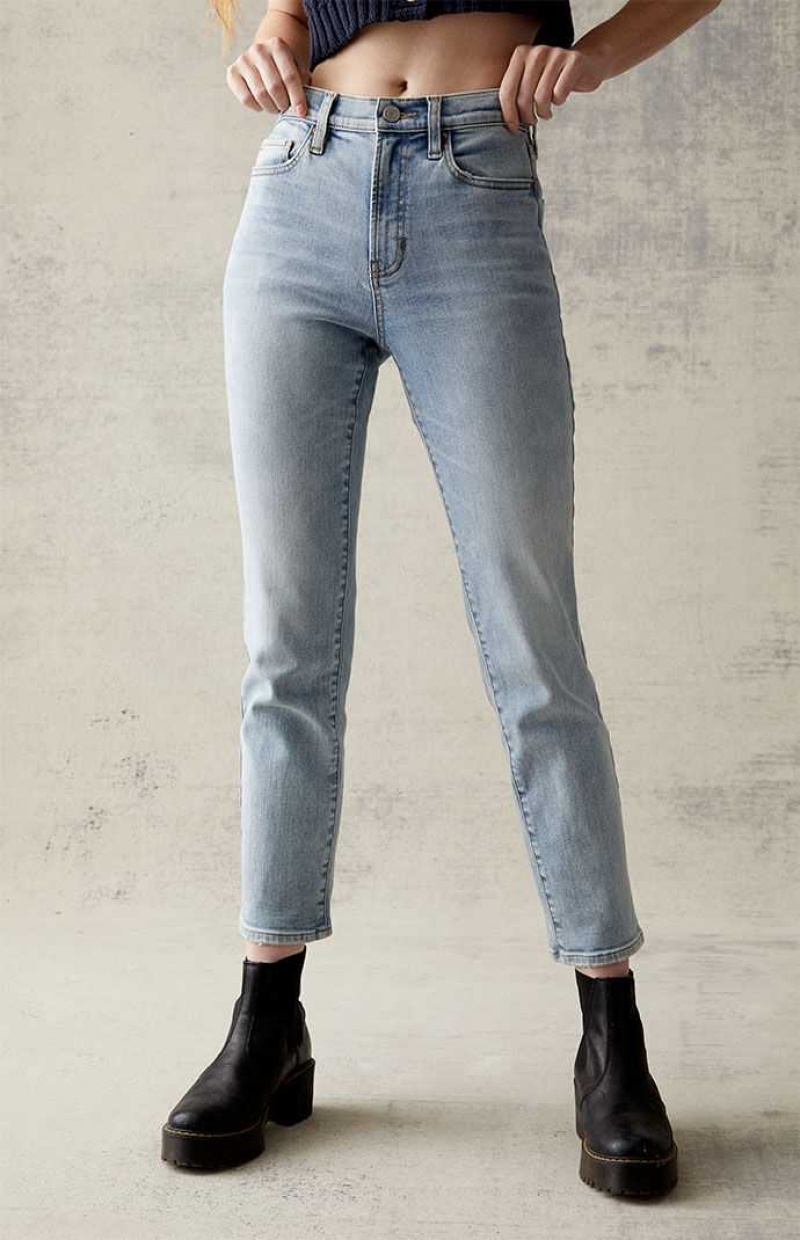 Pantalones PacSun Light Blue Stretch Vintage Flaco Mujer Indigo Claro | SKEAN7409