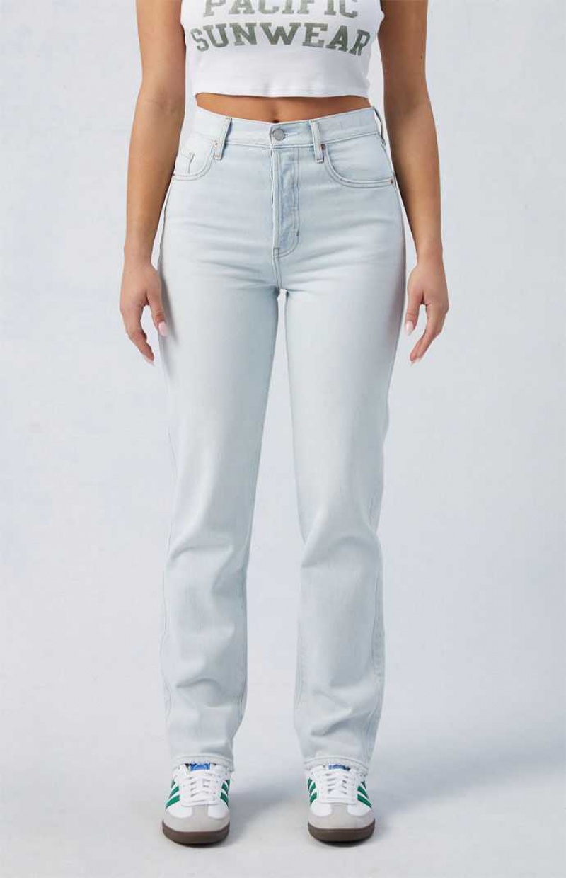 Pantalones PacSun Light Indigo Dad Mujer Indigo | QOMLS5928