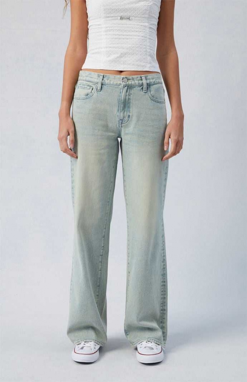 Pantalones PacSun Light Indigo Parker Extreme gy Mujer Indigo | RBHZV8569