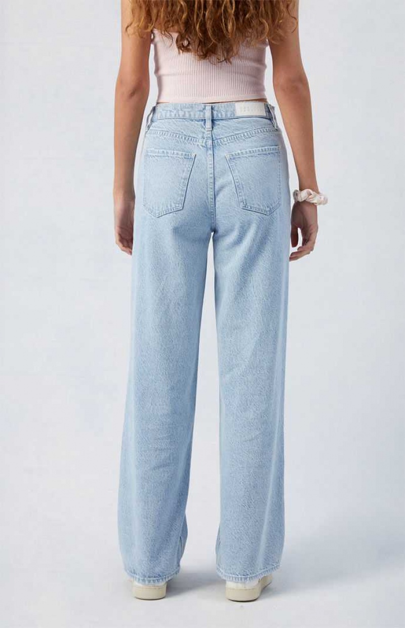 Pantalones PacSun Light Indigo Ripped Cali Boyfriend Mujer Indigo | PGACU4619