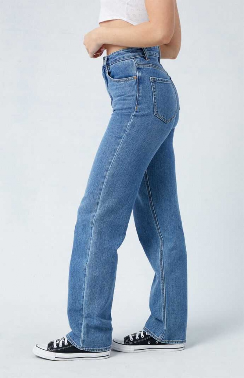 Pantalones PacSun Medium Blue '90s Boyfriend Mujer Indigo | NSIGM3801