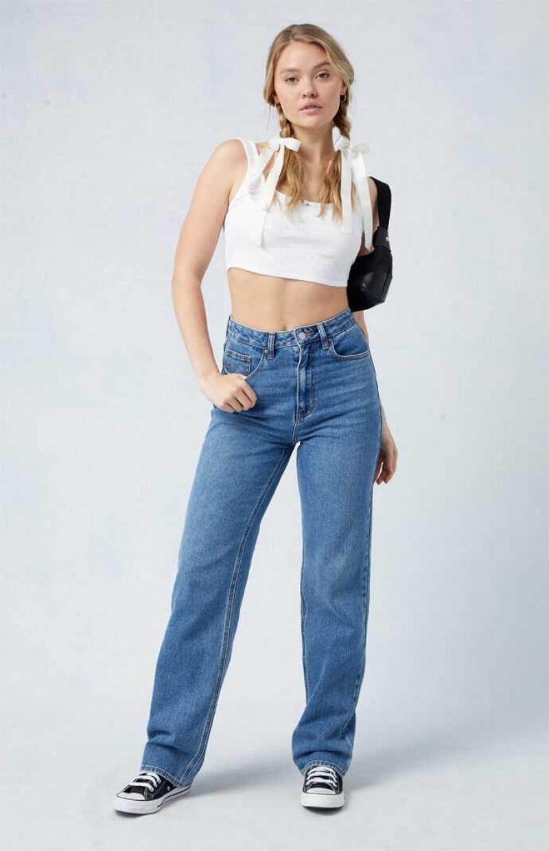 Pantalones PacSun Medium Blue '90s Boyfriend Mujer Indigo | NSIGM3801