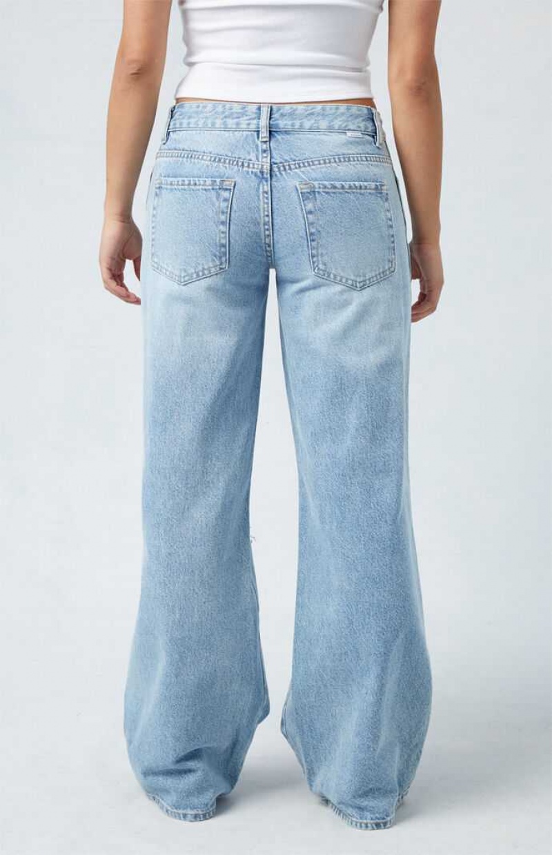 Pantalones PacSun Medium Blue Low Rise gy Mujer Indigo | QXVYU7412