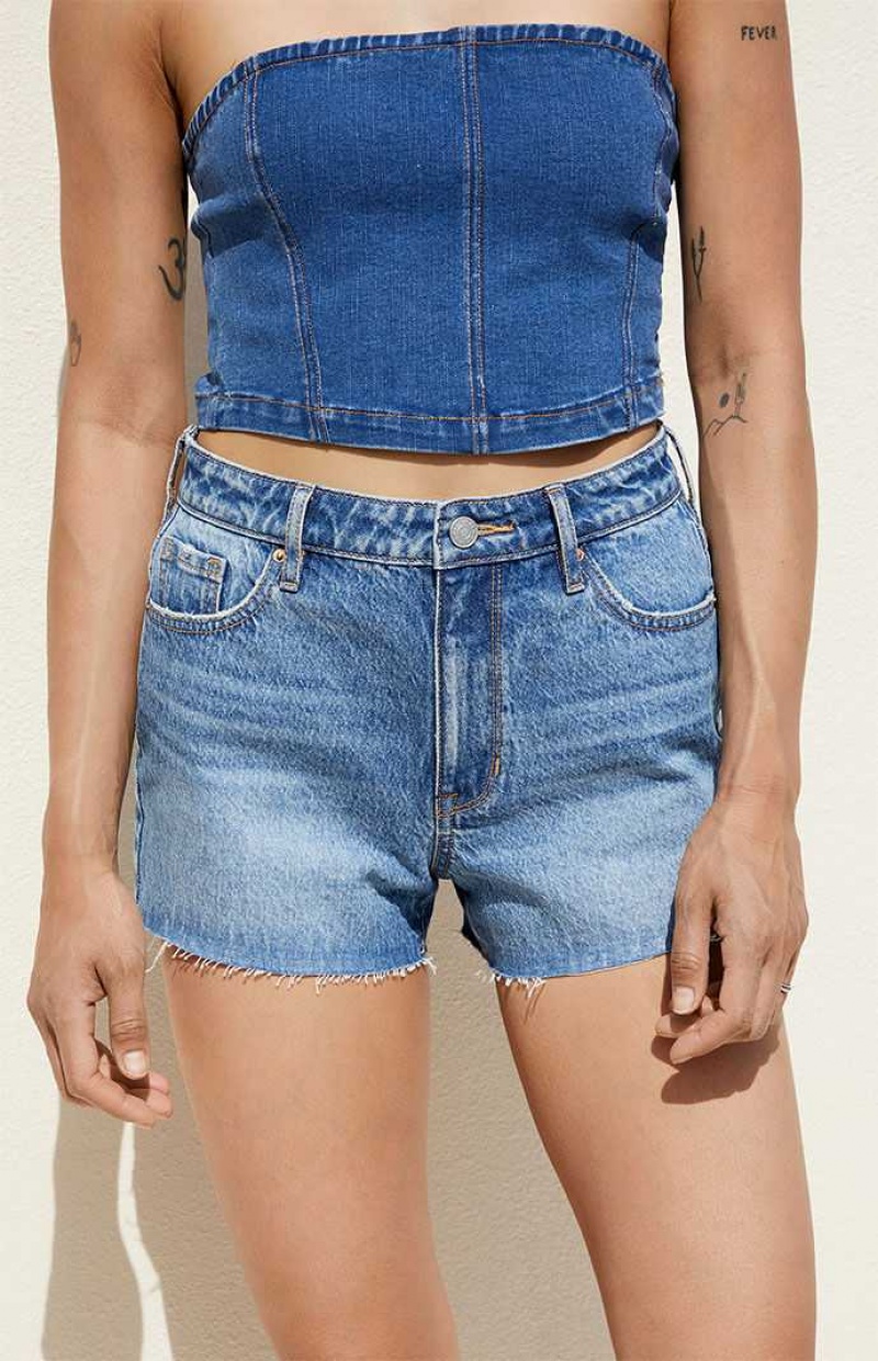 Pantalones PacSun Medium Blue Stretch High Waisted Denim Mujer Indigo | WVXLU5074