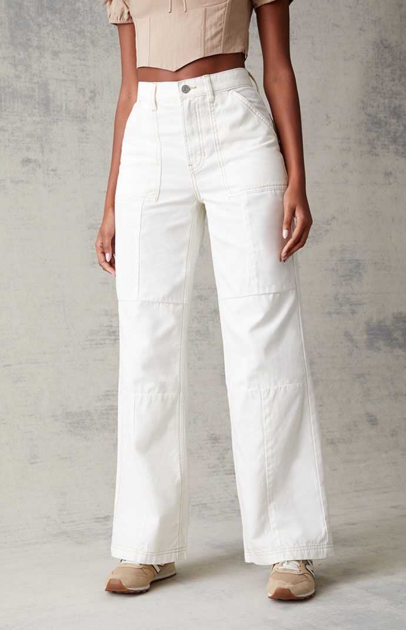 Pantalones PacSun Off White Utility gy Mujer Blancas | GSDCO0376