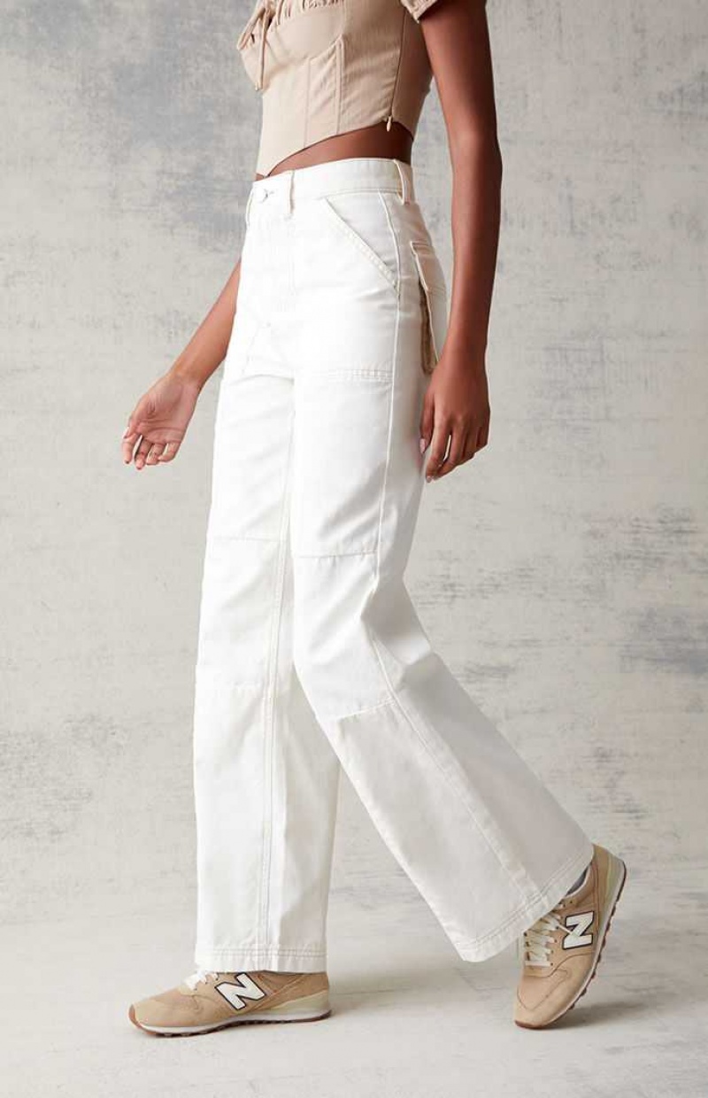 Pantalones PacSun Off White Utility gy Mujer Blancas | GSDCO0376