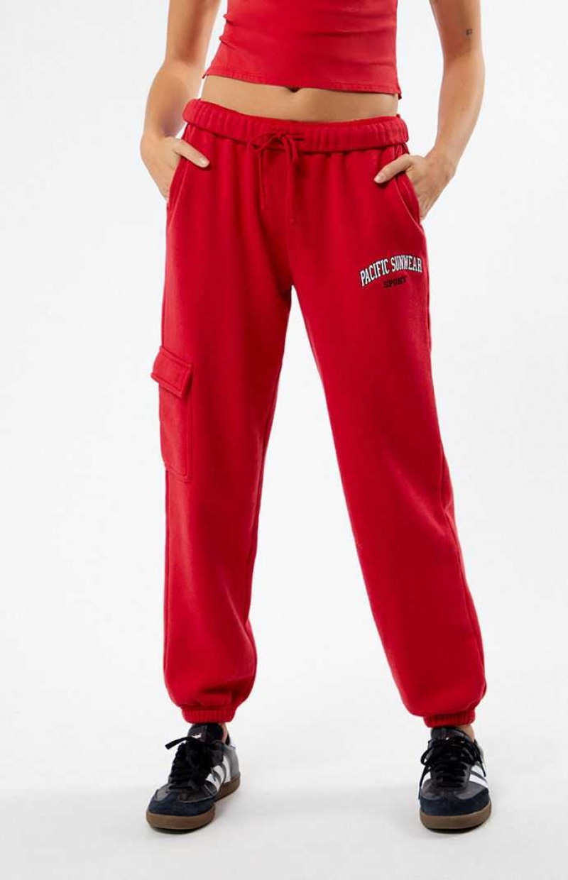 Pantalones PacSun Pacific Sunwear Deporte Cargo Mujer Rojas | BQOSJ0372