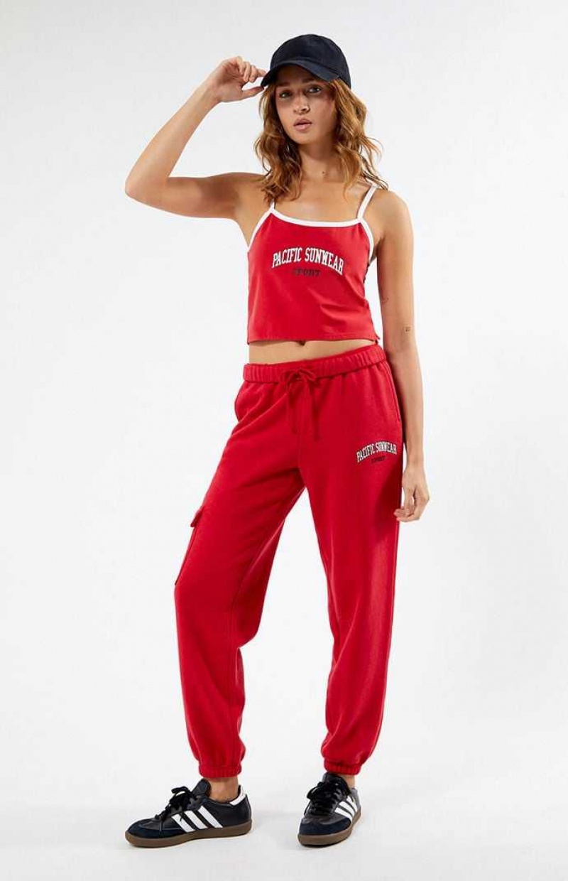 Pantalones PacSun Pacific Sunwear Deporte Cargo Mujer Rojas | BQOSJ0372