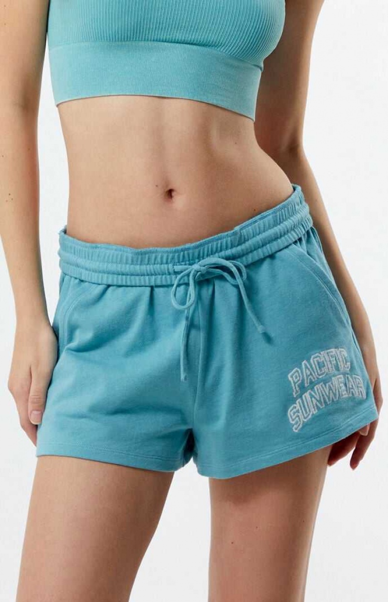 Pantalones PacSun Pacific Suwnwear Fold-Over Mini Sweat Mujer Turquesa | MWQPT2358