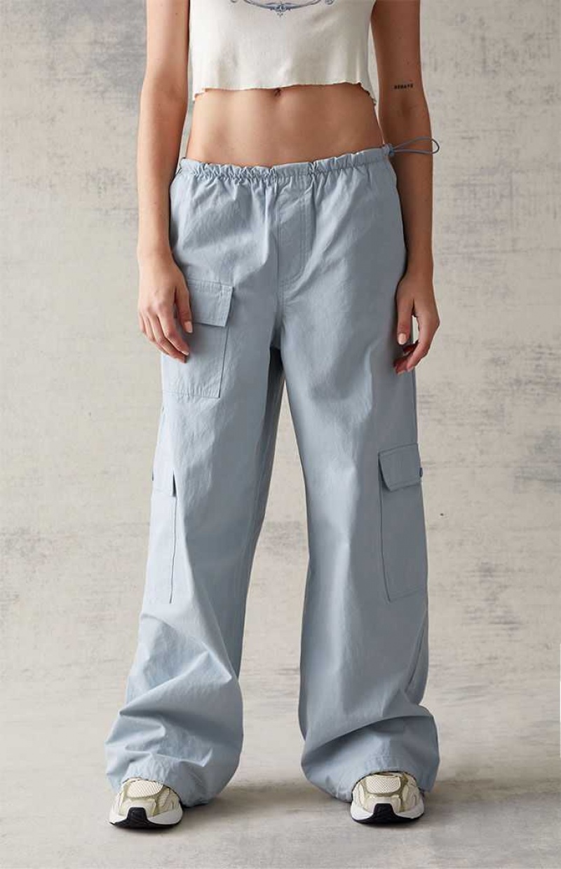 Pantalones PacSun Pocket Cargo Bungee Mujer Azules | VXPSH5890