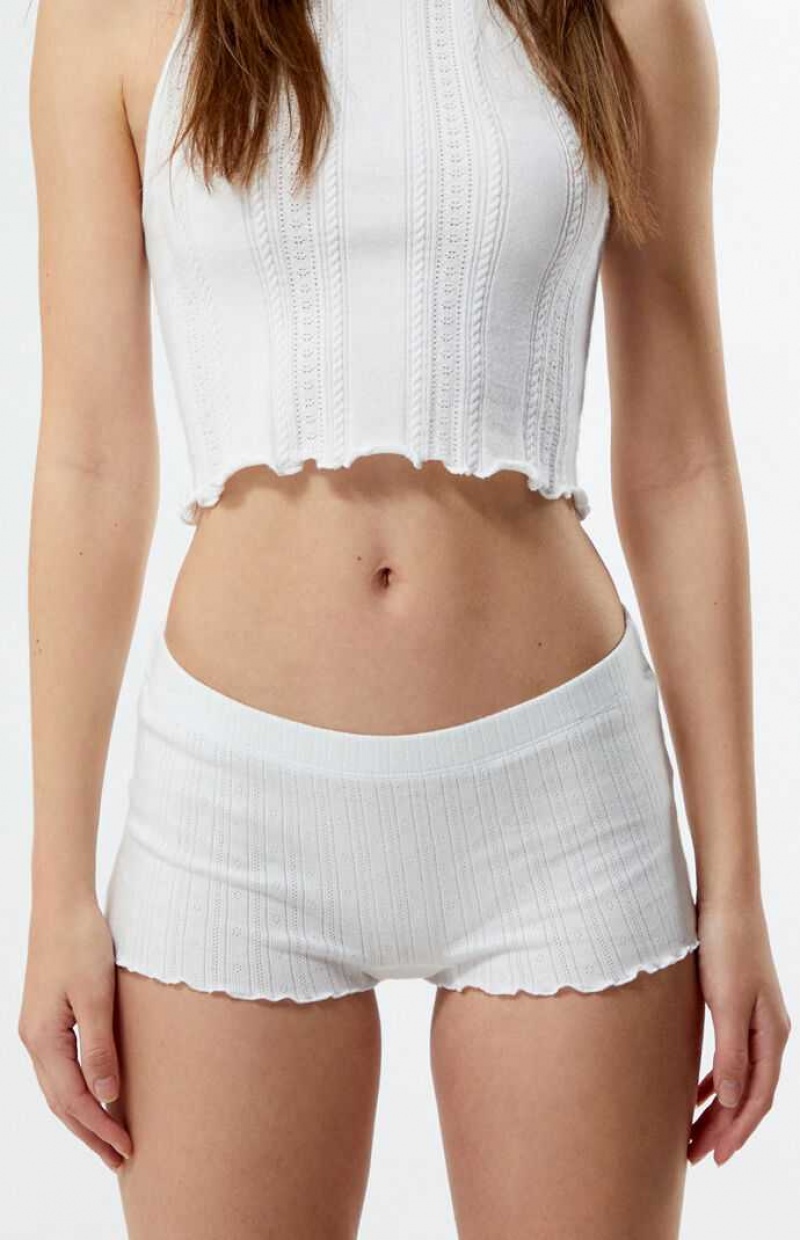 Pantalones PacSun Pointelle Mini Pajama Mujer Blancas | LQSXJ1403